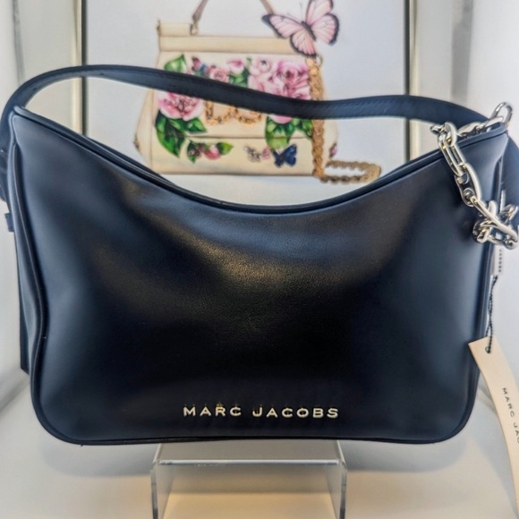 Marc Jacobs Handbags - Marc Jacobs Leather Chain-Link Shoulder Bag, Navy NWT